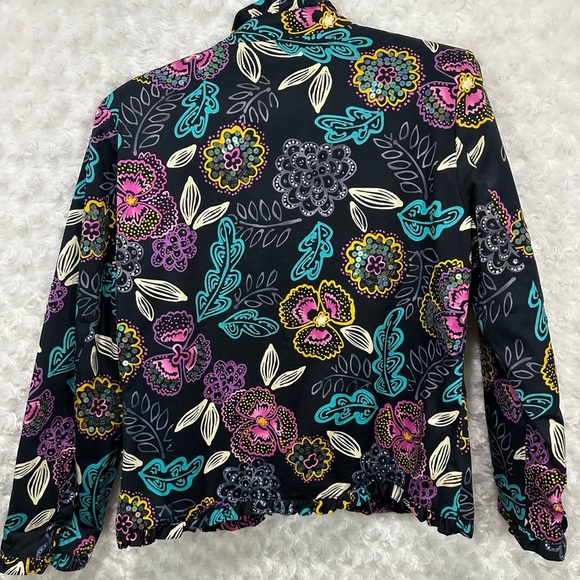 REDD Jeans Women's Sequin Multi Color Floral Print Jacket Blazer - Picture 2 of 11